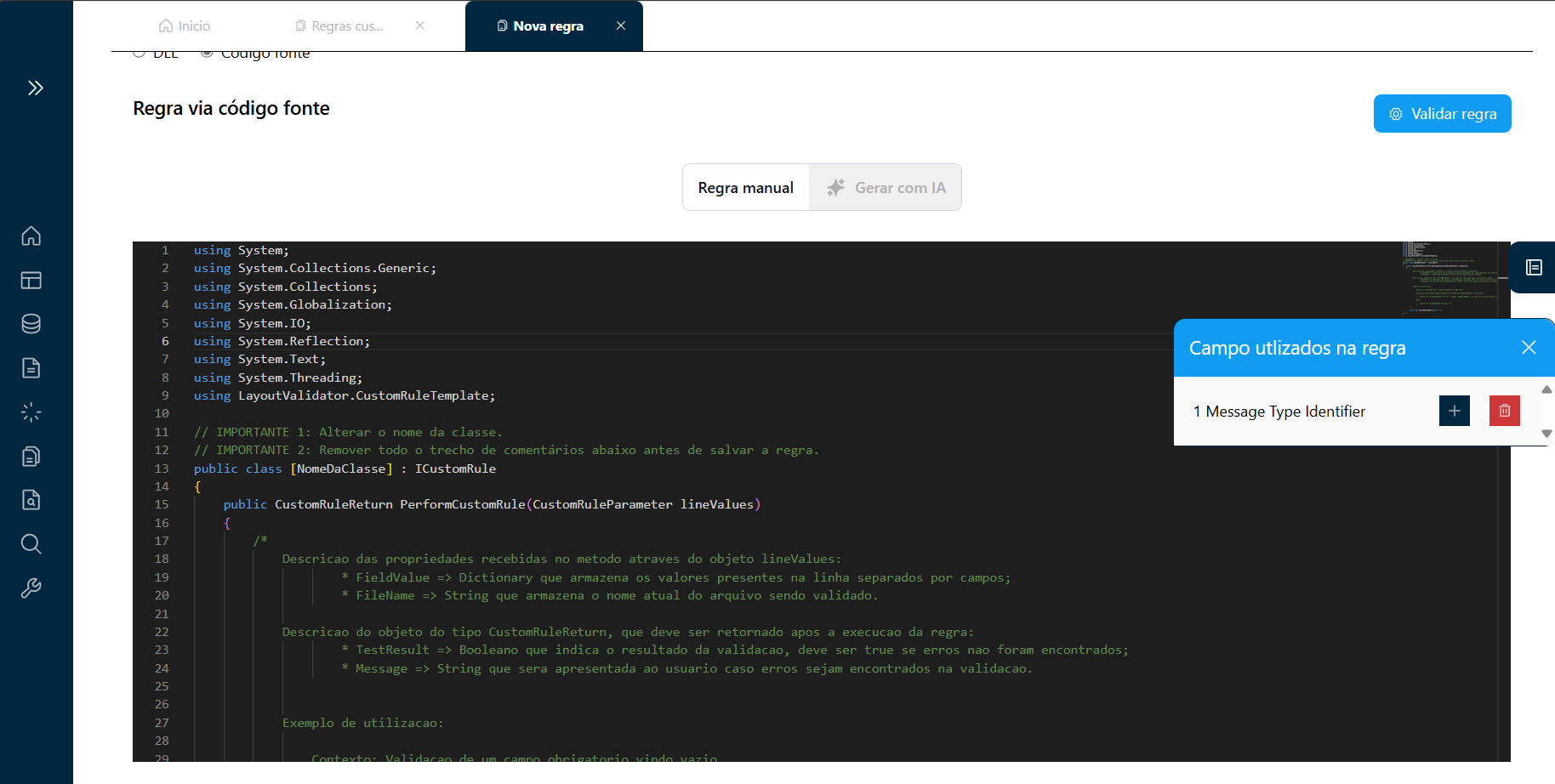 Lista de Campos Associados