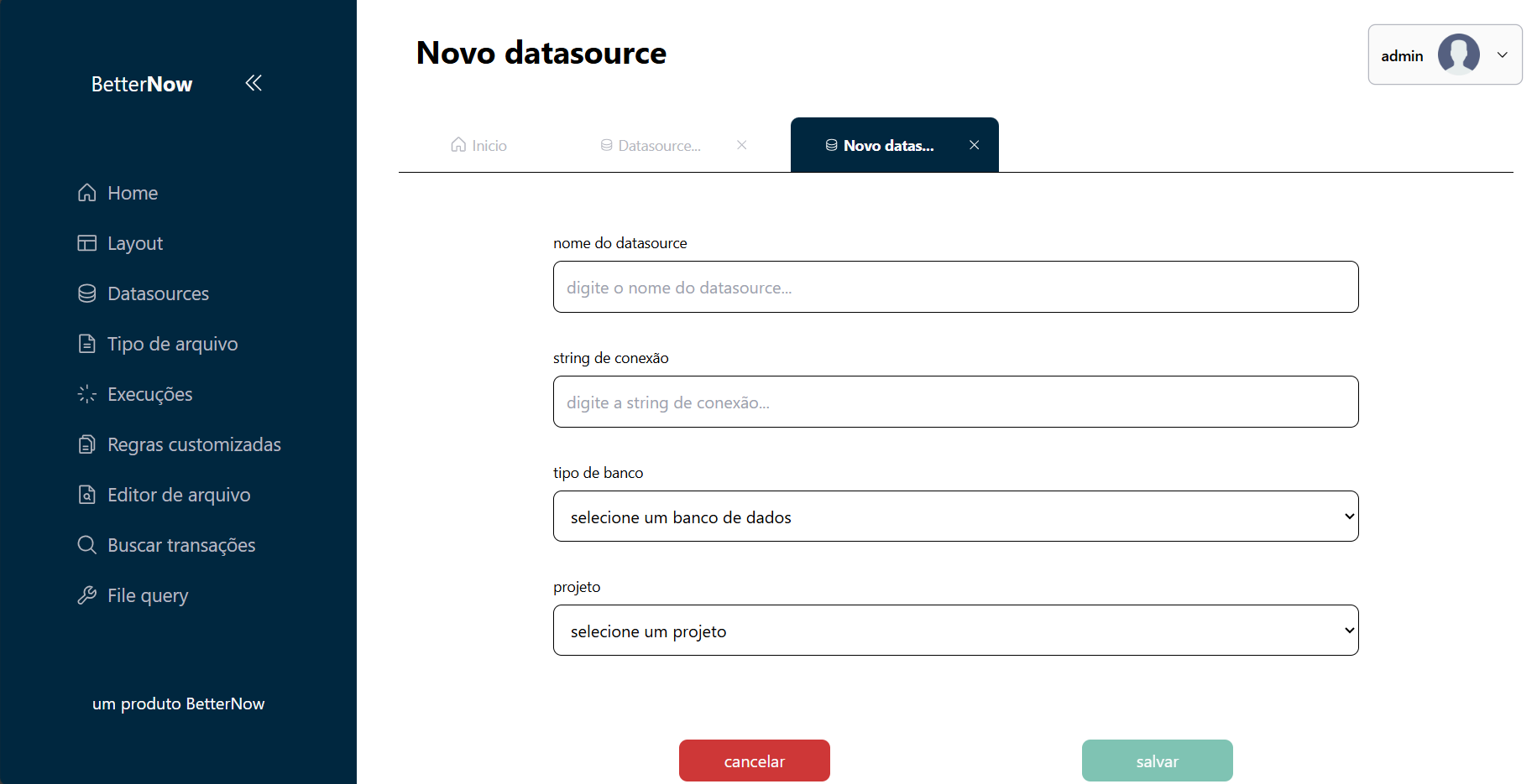 Criação de Data Sources
