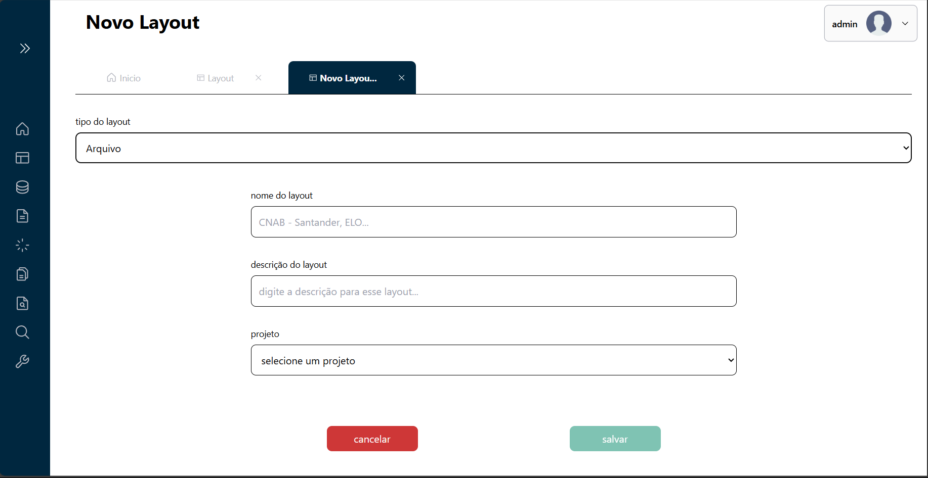 Criação de Layout de Arquivo