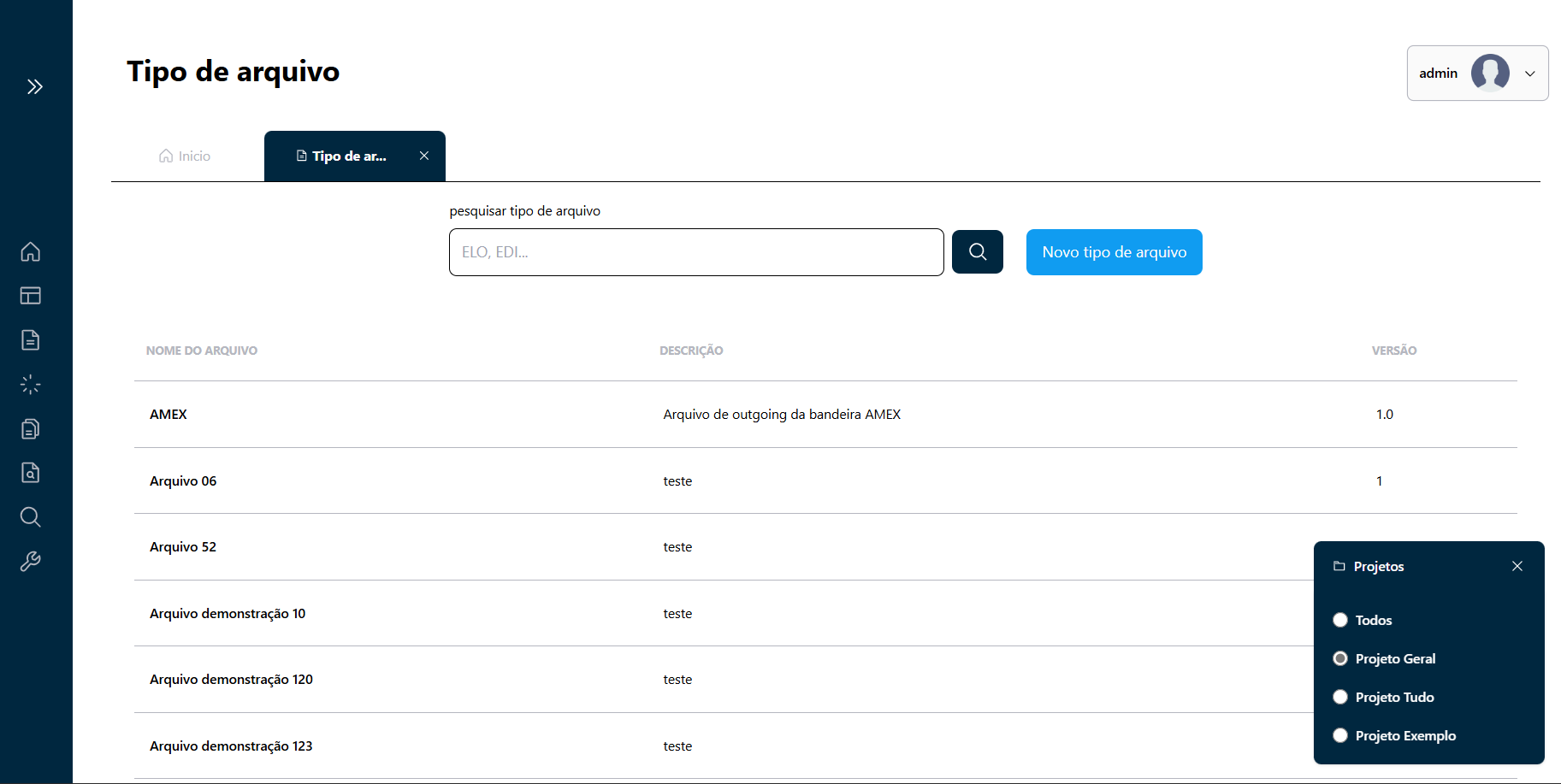 Mudança de Itens após Troca de Projeto 1